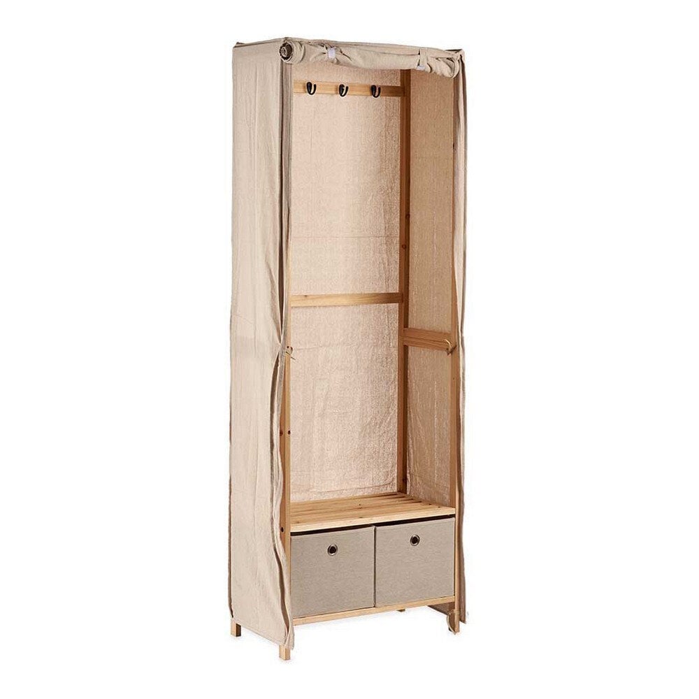 Takkiteline Beige Puu Kangas (31,5 x 58 x 168 cm) hinta ja tiedot | Naulakot | hobbyhall.fi