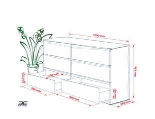 Lipasto, joissa on kuusi 120 cm: n skandinaavisia tyylilaatikkoja, väri: Sonoma/valkoinen tammi, mitat: 120 cm x kolmen nopeuden cm x 7 hinta ja tiedot | Lipastot | hobbyhall.fi