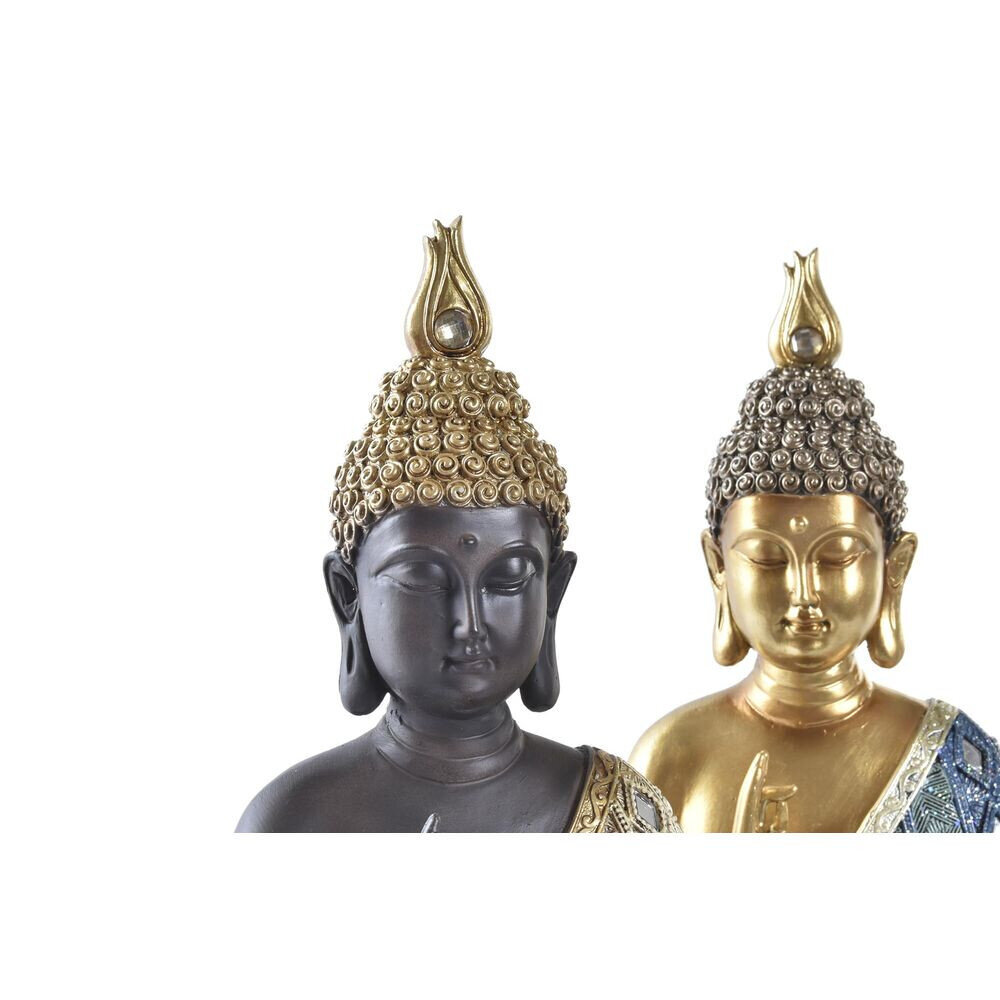 Koristeellinen hahmo DKD Home Decor Sininen Kulta Ruskea Buddha Hartsi (24 x 12 x 34 cm) (2 kpl) hinta ja tiedot | Sisustustuotteet | hobbyhall.fi