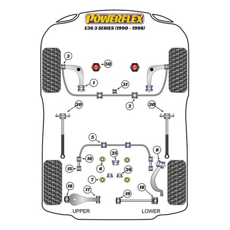 Takavarren holkki Powerflex PFR5-3608 hinta ja tiedot | Lisätarvikkeet autoiluun | hobbyhall.fi