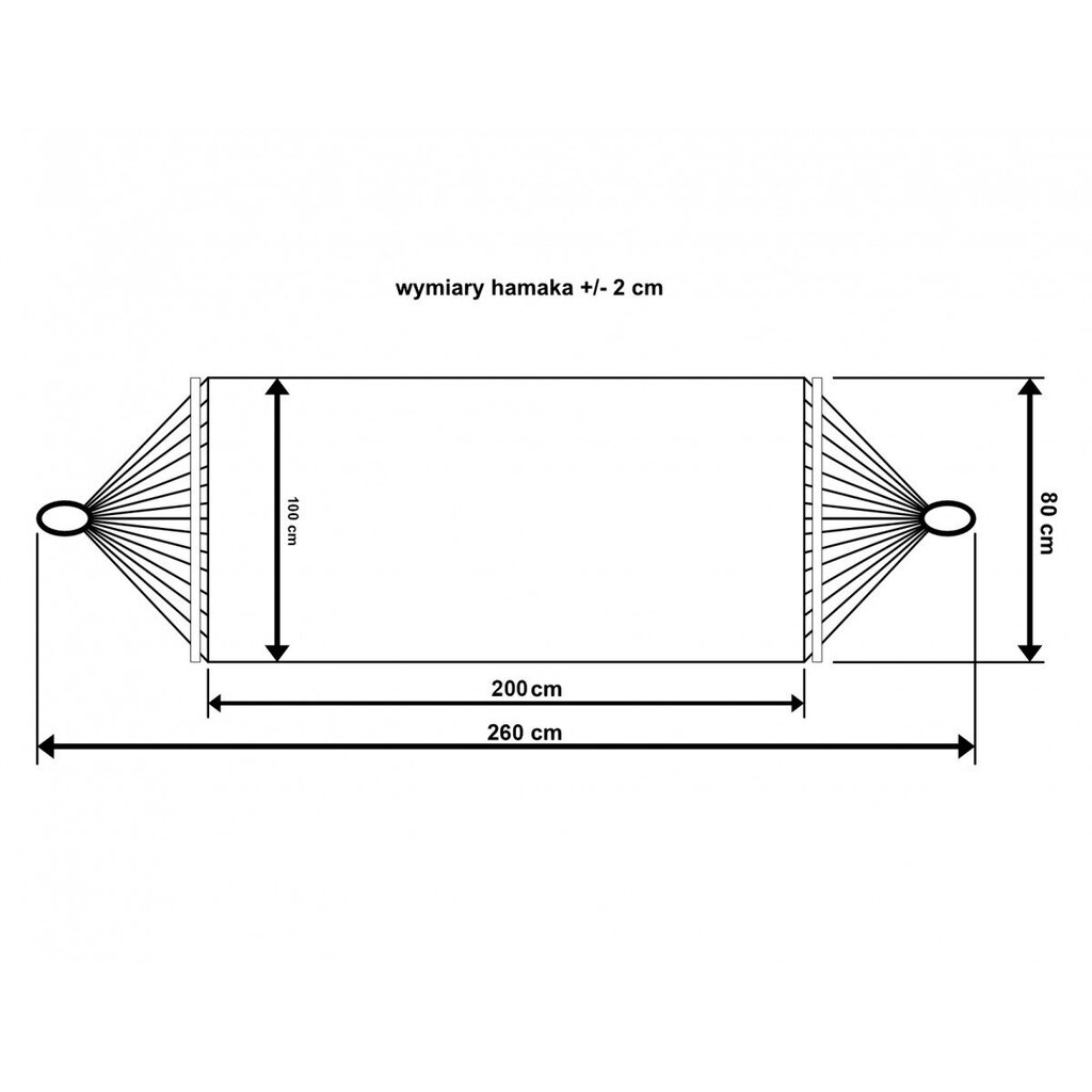 yhden hengen riippumatto, 200x100 hinta ja tiedot | Riippumatot | hobbyhall.fi