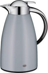 Alfi -eristävä kannu Signo, Metal Grey 1L, Alfidur Glass Insertillä, 1421,297.100, Thermos Kanen pitää 12 tuntia kuumana, ihanteellisena kahvilauton tai teekannun, potin 8 kupillisessa hinta ja tiedot | Termoskannut ja termosmukit | hobbyhall.fi