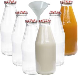 Mikken 6 x lasipullo 500 ml, pullo ruuvikorkilla, mukaan lukien suppilo hinta ja tiedot | Keittiövälineet | hobbyhall.fi