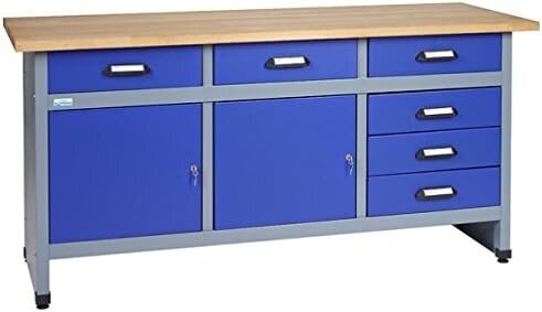 Küpper 12177 - Workbench, valmistettu Saksassa, 170 x 60 x 84 cm hinta ja tiedot | Lipastot | hobbyhall.fi