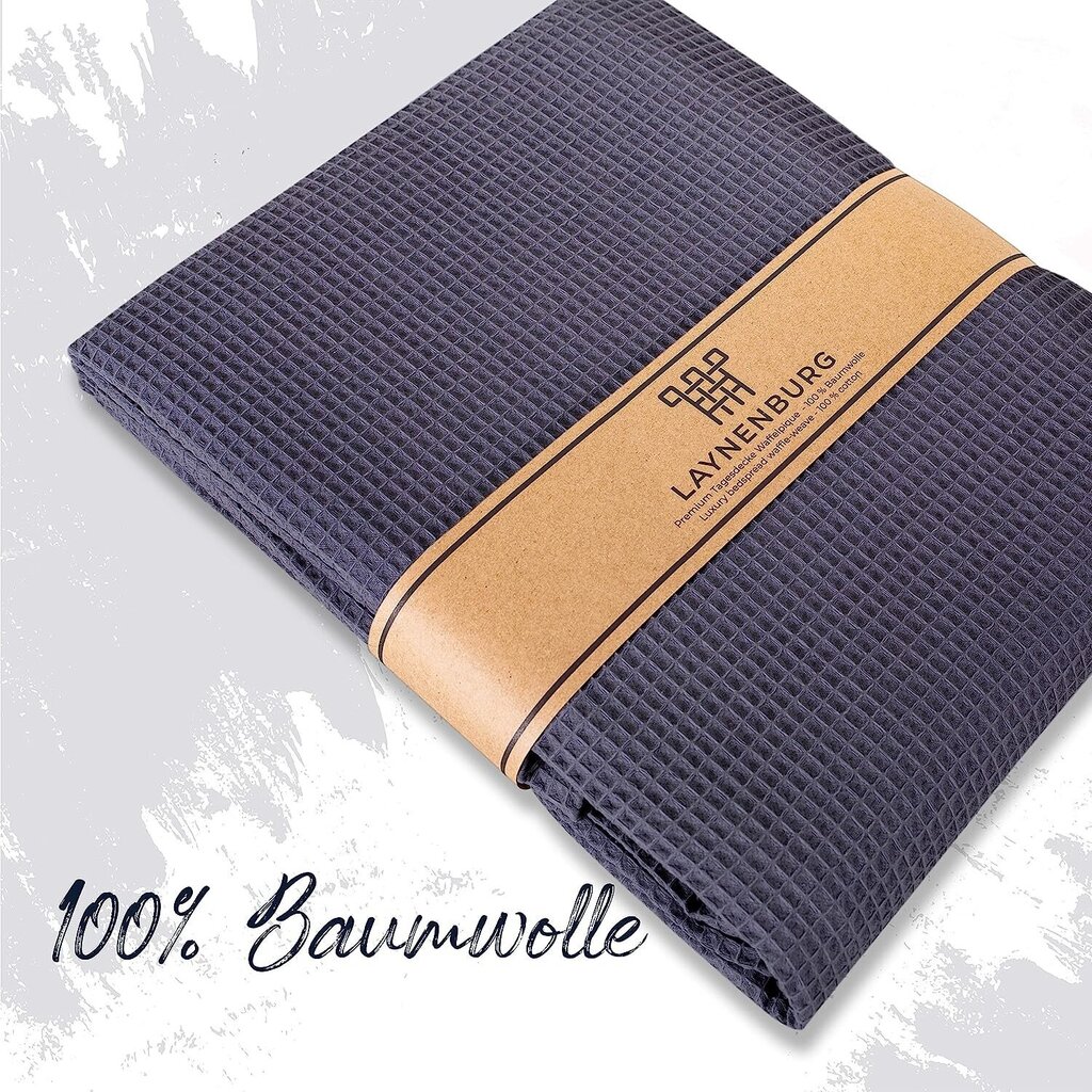 Laynenburg Premium Daily Poltto 240 x 260 cm xxl - Waffle Pique 100% puuvilla - kevyt kesäkattovohvelin optiikka - Puuvillakattokerroksen peittäminen, sohvapäällyste, sohvapäällyste - sohvakatto (antrasiitti) hinta ja tiedot | Päiväpeitot ja huovat | hobbyhall.fi