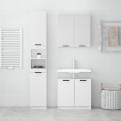 Kylpyhuonekaappisarja, 3 osaa, valkoinen, käsitelty puu hinta ja tiedot | Kylpyhuonekalusteet | hobbyhall.fi