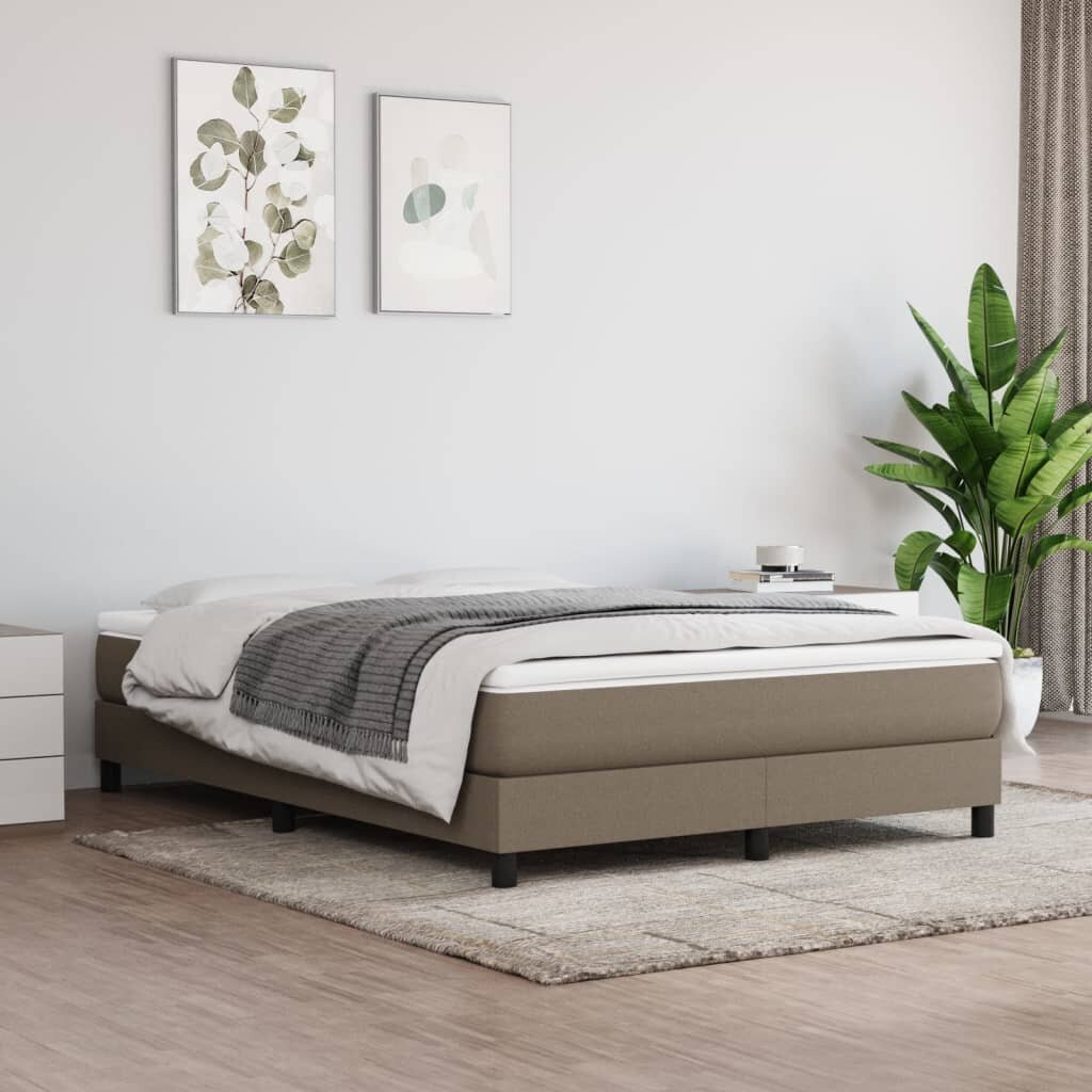 Sängynrunko jousilla, taupe, 140x190cm, kangas hinta ja tiedot | Sängyt | hobbyhall.fi