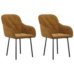Ruokasalin tuolit, Velvet, 2 kpl, ruskea hinta ja tiedot | Ruokapöydän tuolit | hobbyhall.fi