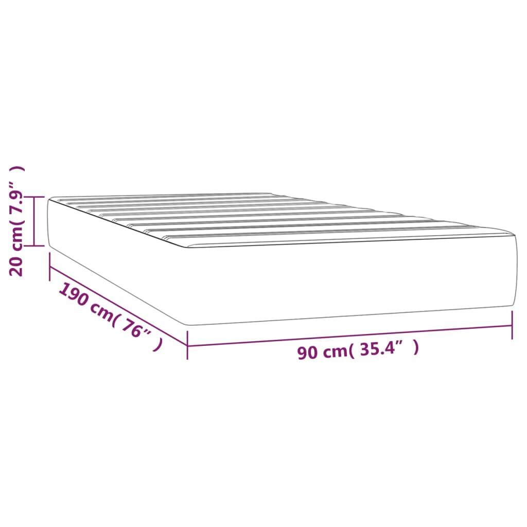 Jousipatja, vaaleanharmaa, 90x190x20 cm, sametti hinta ja tiedot | Patjat | hobbyhall.fi