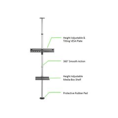 Jalustajalusta Techly TV LED / LCD 37-70", 30kg, AV-hyllyllä 2700mm hinta ja tiedot | Techly Televisiot ja lisätarvikkeet | hobbyhall.fi