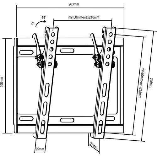 Cabletech UCH0153, Vesa, 13 "- 42". hinta ja tiedot | TV-seinätelineet | hobbyhall.fi