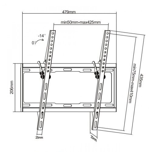 Cabletech UCH0154, Vesa, 26 "- 55" hinta ja tiedot | TV-seinätelineet | hobbyhall.fi