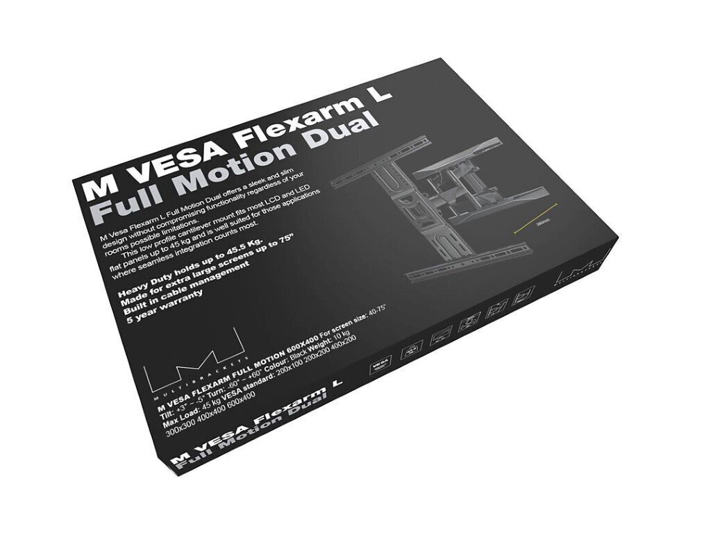 M VESA FLEXARM L FULL MOTION DUAL hinta ja tiedot | TV-seinätelineet | hobbyhall.fi