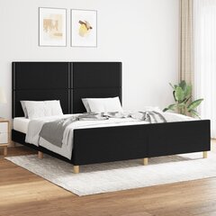 Sängynrunko sängynpäädyllä, musta, 160x200 cm, kangas hinta ja tiedot | Sängyt | hobbyhall.fi