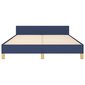 Sängynrunko sängynpäädyllä, sininen, 140x200cm, kangas hinta ja tiedot | Sängyt | hobbyhall.fi