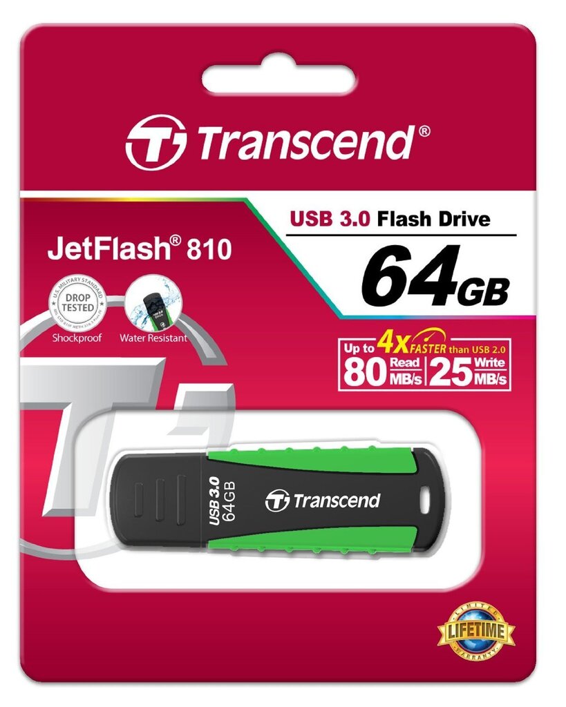 Transcend Jetflash 810 64GB USB3.0 TS64GJF810 hinta ja tiedot | Muistitikut | hobbyhall.fi