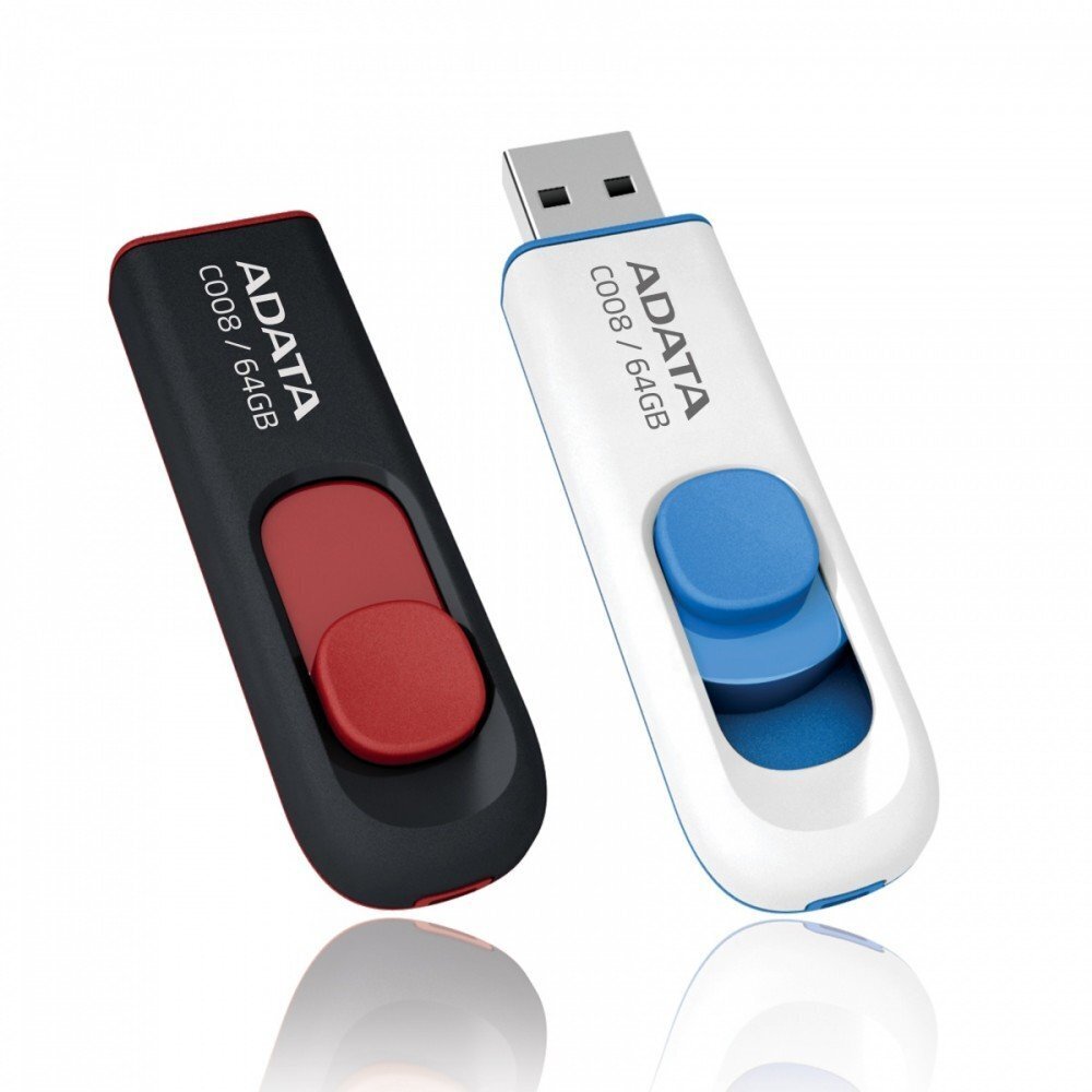 ADATA C008 64 GB, USB 2.0, White hinta ja tiedot | Muistitikut | hobbyhall.fi