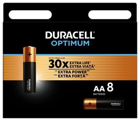 Duracell Optimum alkaliparisto 8 ks (AA) hinta ja tiedot | Paristot | hobbyhall.fi