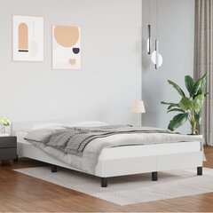 Sängynrunko sängynpäädyllä, valkoinen, 120 x 200 cm, keinonahkaa hinta ja tiedot | Sängyt | hobbyhall.fi