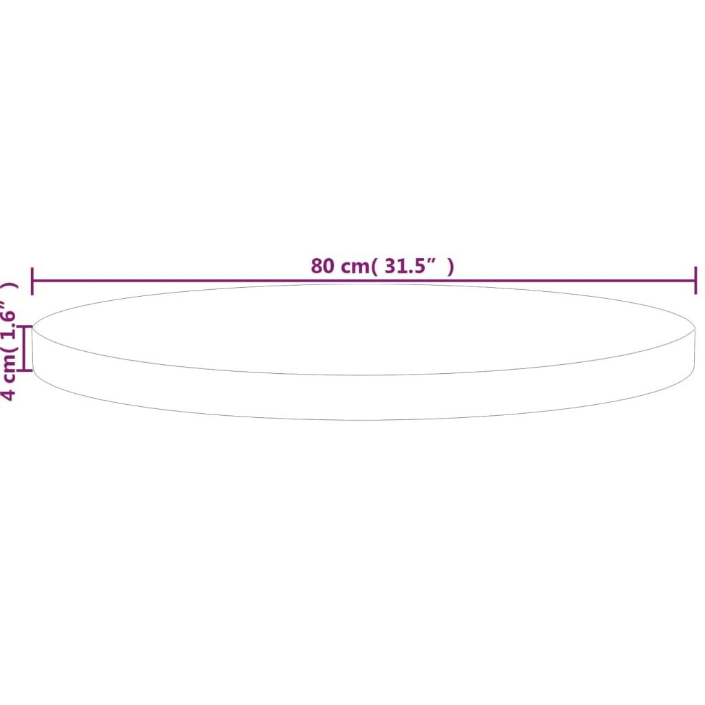 Pöytälevy, 80x4cm, käsittelemätön massiivitammea hinta ja tiedot | Työtasot | hobbyhall.fi