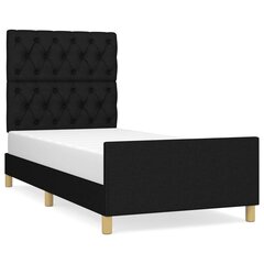 Sängynrunko sängynpäädyllä, musta, 80x200cm, kangas hinta ja tiedot | Sängyt | hobbyhall.fi