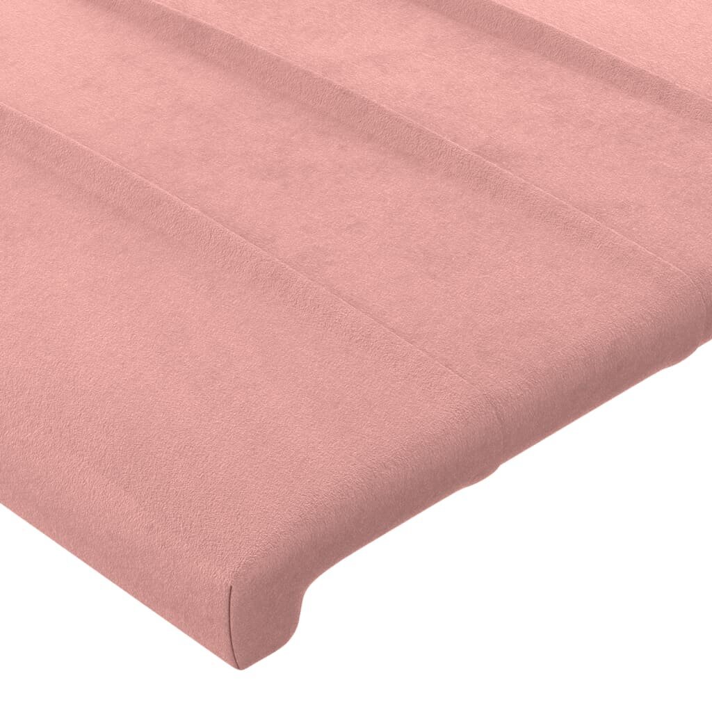 vidaXL Sängynrunko sängynpäädyllä, pinkki, 120x200cm, sametti hinta ja tiedot | Sängyt | hobbyhall.fi