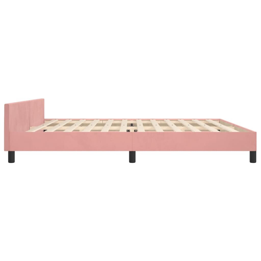 vidaXL Sängynrunko sängynpäädyllä, pinkki, 200x200 cm, sametti hinta ja tiedot | Sängyt | hobbyhall.fi