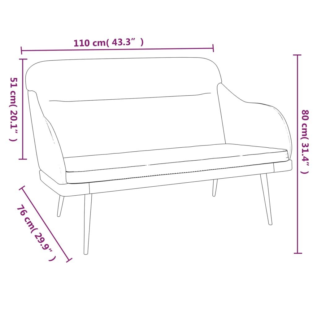 vidaXL Penkki, pinkki, 110x76x80cm, sametti hinta ja tiedot | Kenkäkaapit ja -hyllyt | hobbyhall.fi