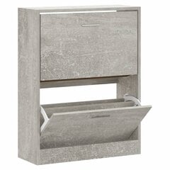 vidaXL Kenkäkaappi, betoninharmaa, 63x24x81cm, käsitelty puu hinta ja tiedot | Kenkäkaapit ja -hyllyt | hobbyhall.fi