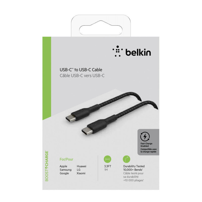 Belkin USB-C to USB-C Cable Boost Charge virtajohto, 1 m hinta ja tiedot | Kaapelit ja adapterit | hobbyhall.fi