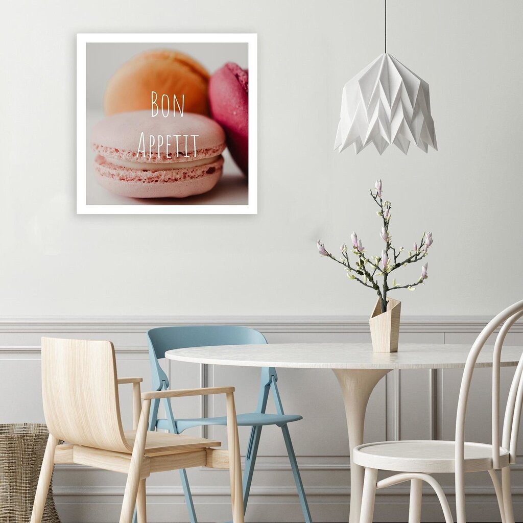 Canvas Print, Macaroons - Bon Apetit /30x30 hinta ja tiedot | Taulut | hobbyhall.fi