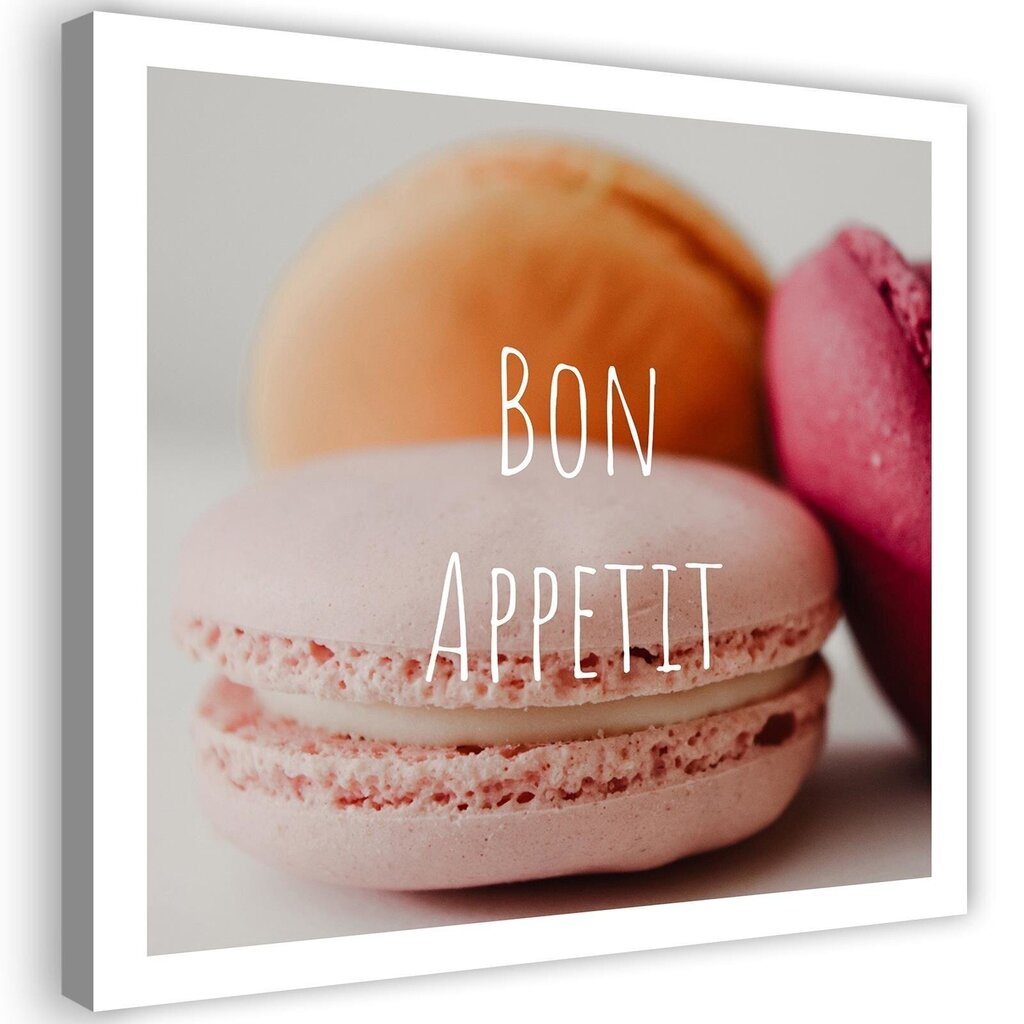 Canvas Print, Macaroons - Bon Apetit /30x30 hinta ja tiedot | Taulut | hobbyhall.fi