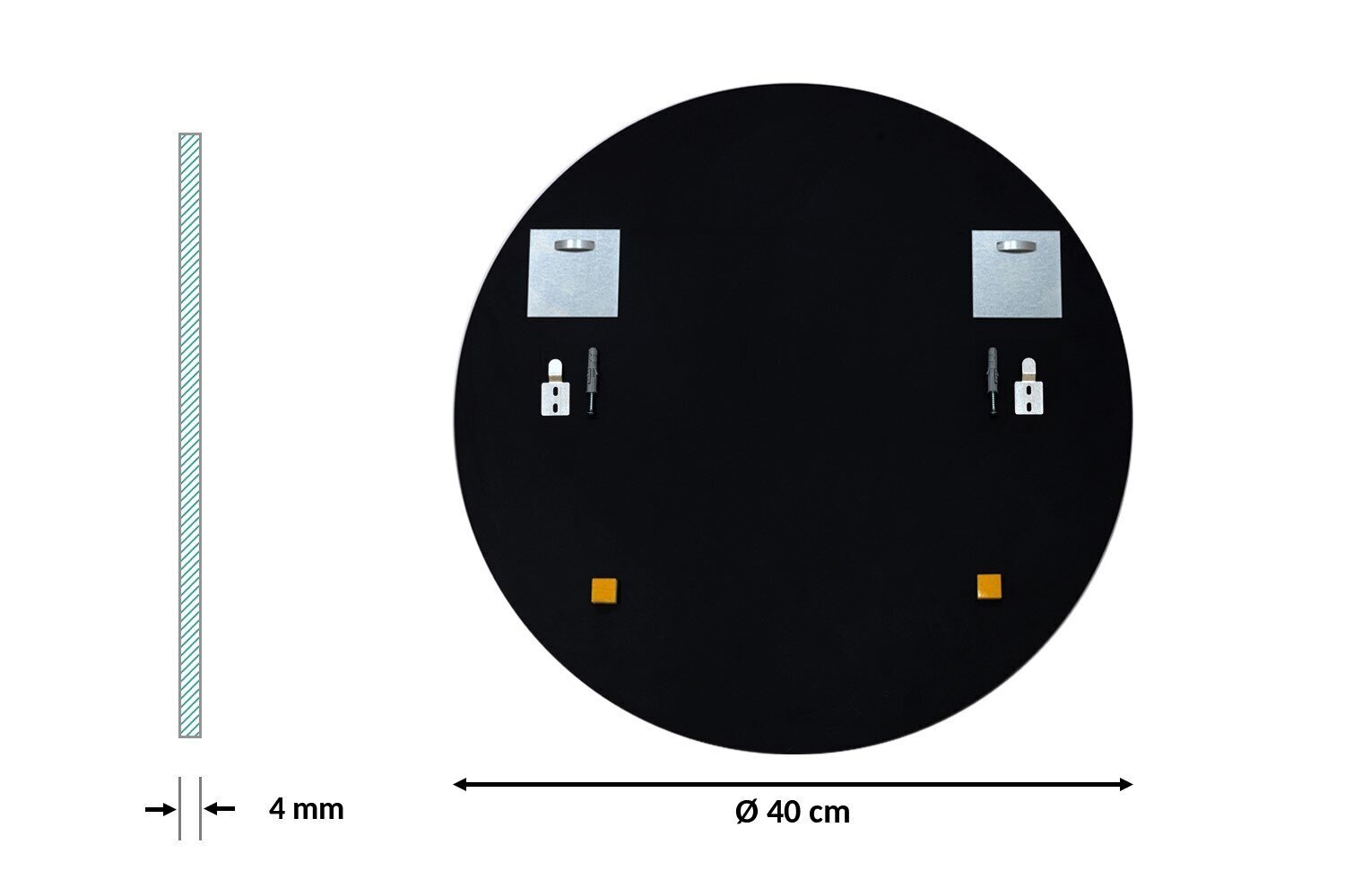 Koristeellinen pyöreä seinäpeili ilman kehystä - Ø40 cm hinta ja tiedot | Peilit | hobbyhall.fi