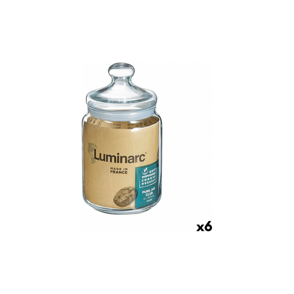 Luminarc Club purkki, 1,5 L, 6 kpl hinta ja tiedot | Elintarvikkeiden säilytysastiat | hobbyhall.fi