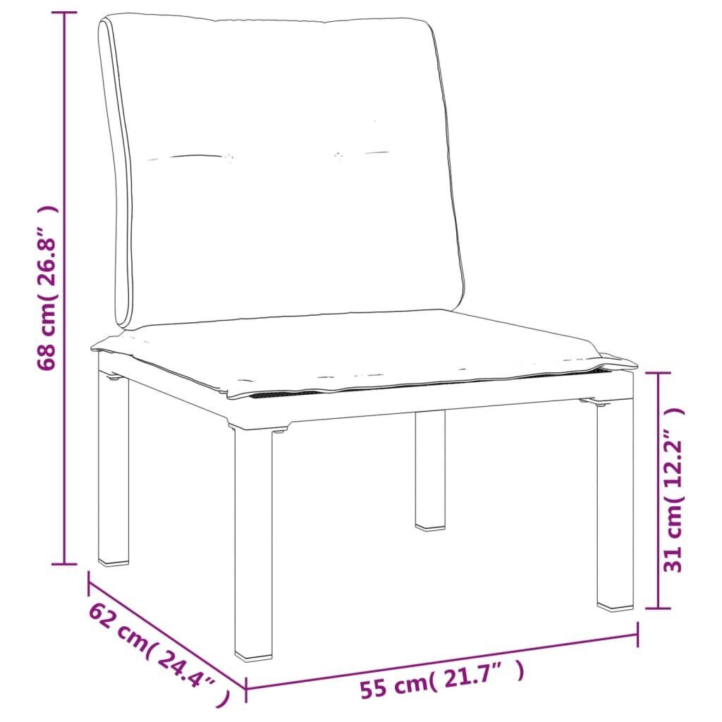 vidaXL Garden Lounge setti, 3 kpl, musta/harmaa, polyrottinki hinta ja tiedot | Puutarhatuolit | hobbyhall.fi