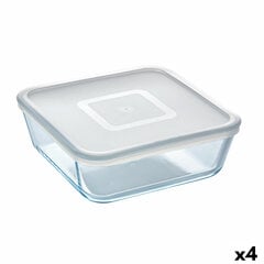 Neliönmuotoinen lounasrasia kannella Pyrex Cook & Pakastin, 2 L, 19 x 19 cm, 4 kpl. hinta ja tiedot | Elintarvikkeiden säilytysastiat | hobbyhall.fi