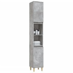 Kylpyhuonekaappi vidaXL, 30 x 30 x 190 cm, harmaa hinta ja tiedot | Kylpyhuonekaapit | hobbyhall.fi