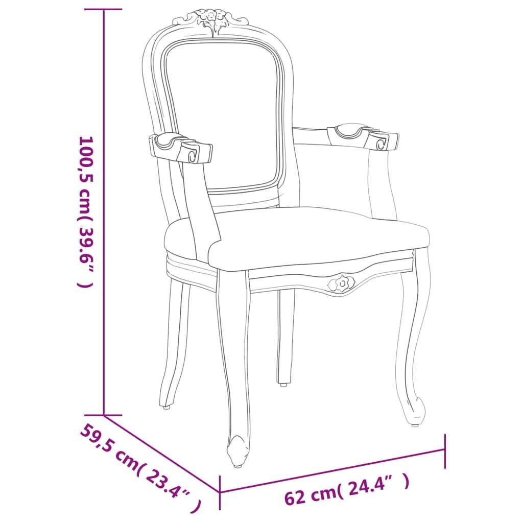 vidaXL ruokapöydän tuolit, 2 kpl, harmaa, 62x59,5x100,5cm, kangas hinta ja tiedot | Ruokapöydän tuolit | hobbyhall.fi