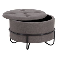 Pouf 63x63x41cm, tummanharmaa hinta ja tiedot | Bigbuy Home Kodinkoneet | hobbyhall.fi