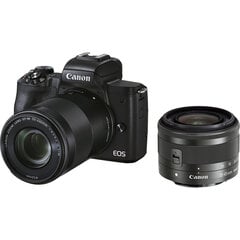 Canon EOS M50 Mark II + EF-M 15-45 mm IS STM + EF-M 55-200 mm IS STM hinta ja tiedot | Canon Kamerat ja tarvikkeet | hobbyhall.fi