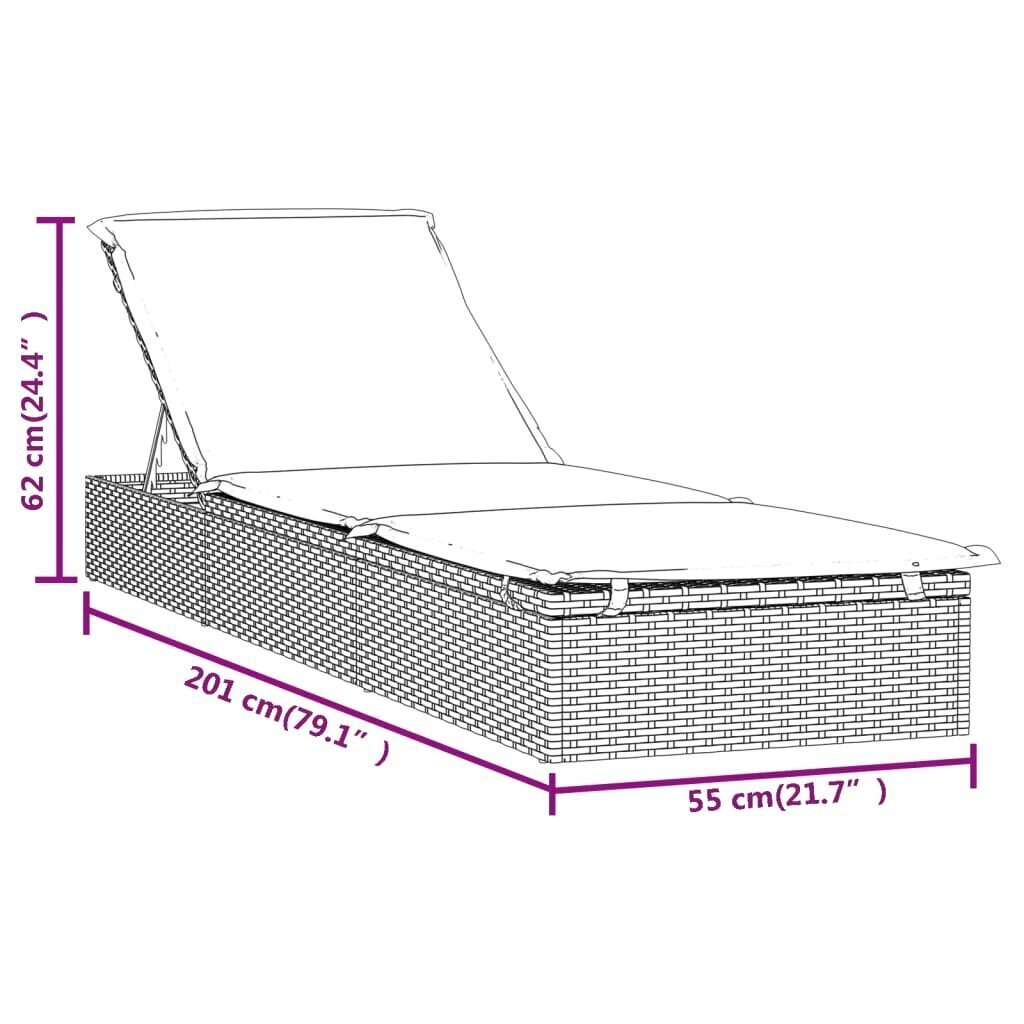 Solariumit pöytäsarjalla vidaXL, harmaa hinta ja tiedot | Aurinkotuolit | hobbyhall.fi