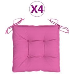 vidaXL Tuolityynyt, 4 kpl, pinkki, 40x40x7cm, kangas hinta ja tiedot | Istuintyynyt, pehmusteet ja päälliset | hobbyhall.fi