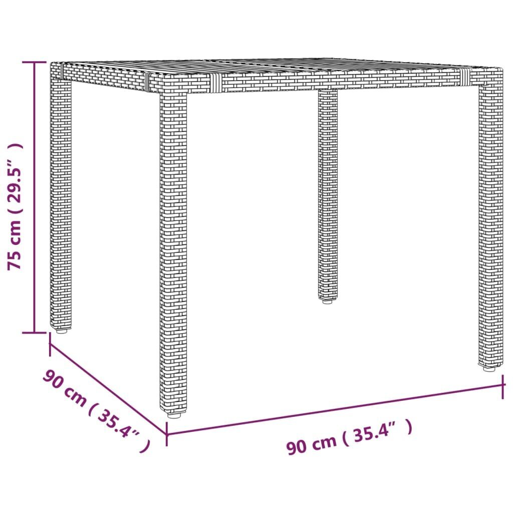 9-osainen ulkokalusteet vidaXL, harmaa hinta ja tiedot | Puutarhakalusteet | hobbyhall.fi