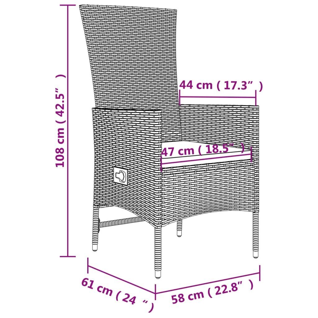 13-osainen ulkokalusteet vidaXL, beige hinta ja tiedot | Puutarhakalusteet | hobbyhall.fi