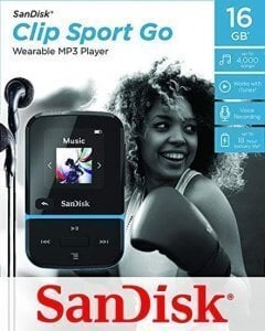 Sandisk CLIP SPORT GO 32GB, sininen hinta ja tiedot | MP3-soittimet, MP4-soittimet | hobbyhall.fi