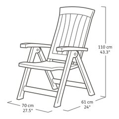 2 ulkotuolin setti Keter Corsica, ruskea hinta ja tiedot | Puutarhatuolit | hobbyhall.fi
