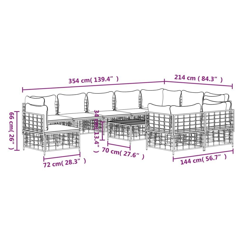 Ulkokalusteet vidaXL, harmaa/beige hinta ja tiedot | Puutarhakalusteet | hobbyhall.fi