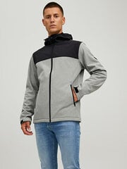 Miesten softshell-takki JJEMARVIN 12212363 vaaleanharmaa melange hinta ja tiedot | Miesten ulkoilutakit | hobbyhall.fi