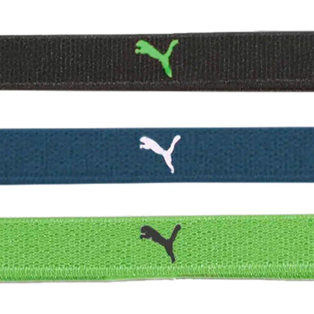 Puma Pääpanta AT Sportbands Womens Pack Black Blue Green 053491 07 hinta ja tiedot | Naisten päähineet | hobbyhall.fi