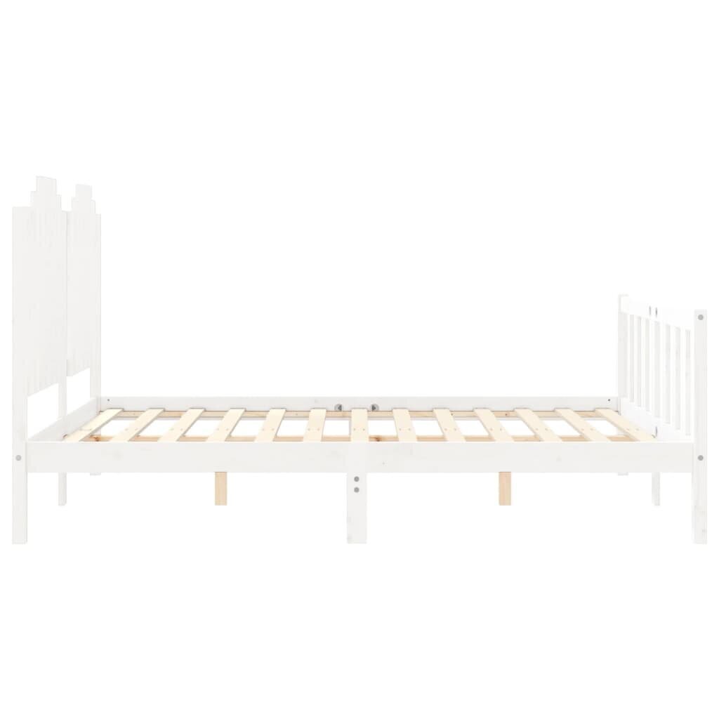 Sängynrunko sängynpäädyllä, 150x200 cm, valkoinen hinta ja tiedot | Sängyt | hobbyhall.fi